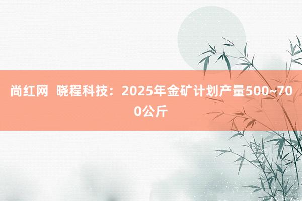 尚红网  晓程科技：2025年金矿计划产量500~700公斤